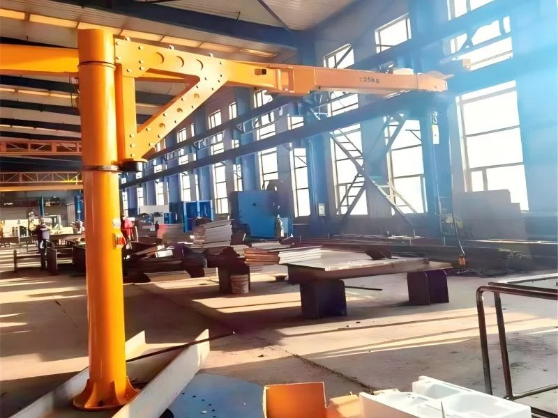 Two arm articulated crane for work cells