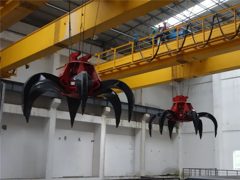 Grab bucket overhead crane for bulk material handling