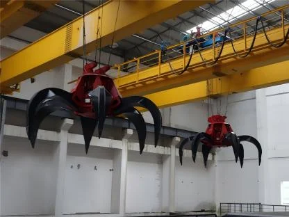 Grab crane for bulk material handling