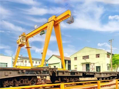 Single girder gantry crane for outdoor lifting