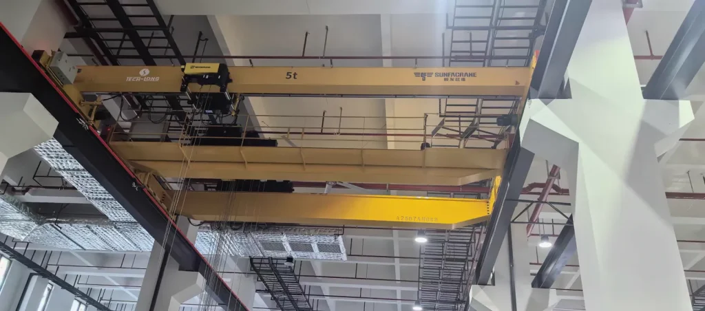 5t overhead crane above a light equipment assembly bay